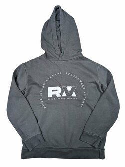 Tmavě šedá mikina s kapucí a nápisem pro kluky secondhand River island Tmavě šedá mikina s kapucí a nápisem pro kluky secondhand River island